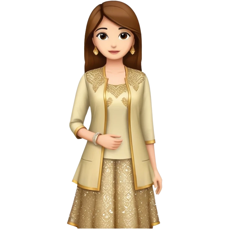 Layered kurti with jacket style and sequin work emoji