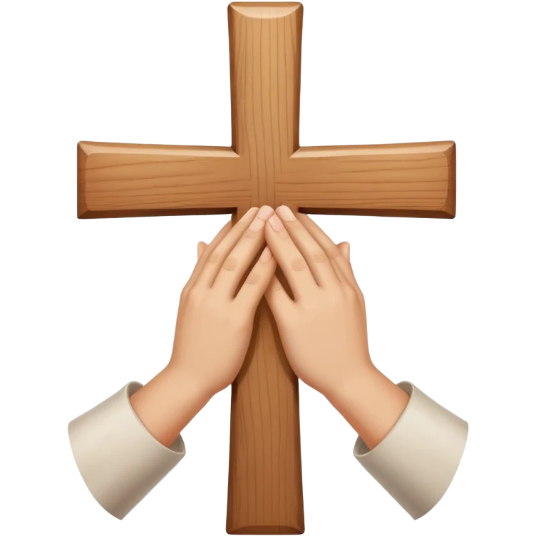Praying hands with cross emoji