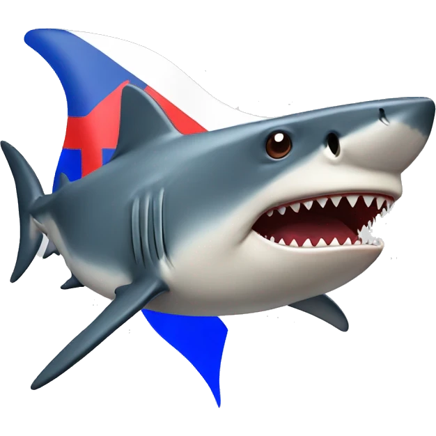 Shark with Russian flag emoji
