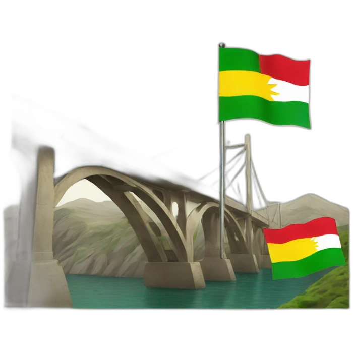 Kurdish flag with bridge emoji