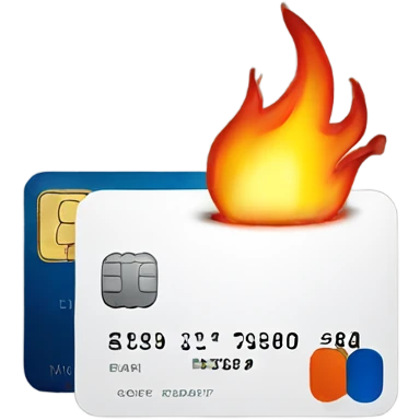 Credit card on fire emoji