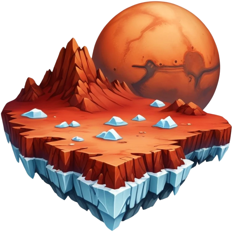 Mars with polar ice caps emoji