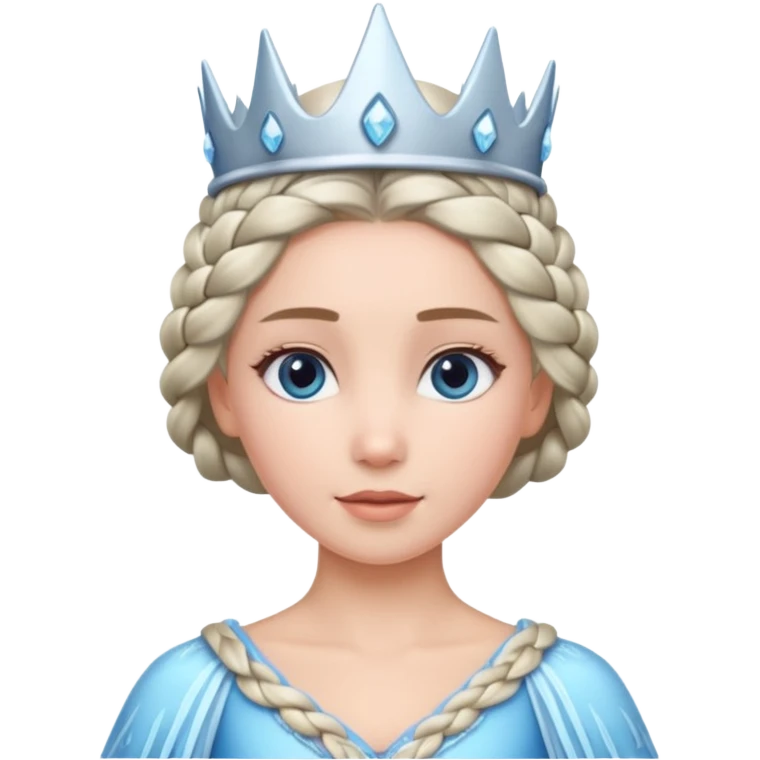braided hair ice princess with crown emoji