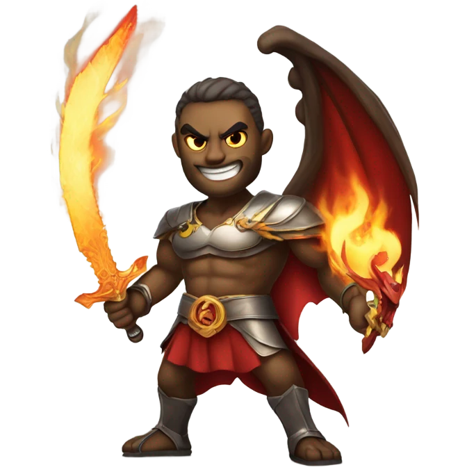 Lucifer(devil) with a flaming sword emoji