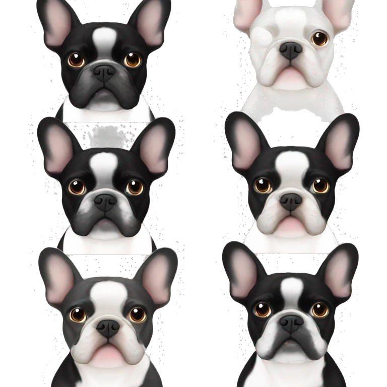 black and white french bulldog emoji