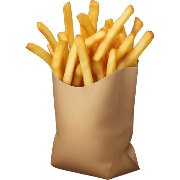 Hand with fries that’s about to put it in a bag emoji