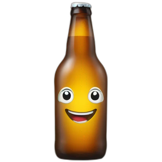 Happy bottle of beer emoji