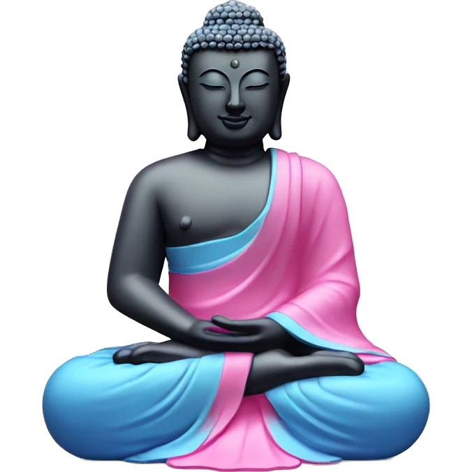 Pink and blue Buddha statue  emoji