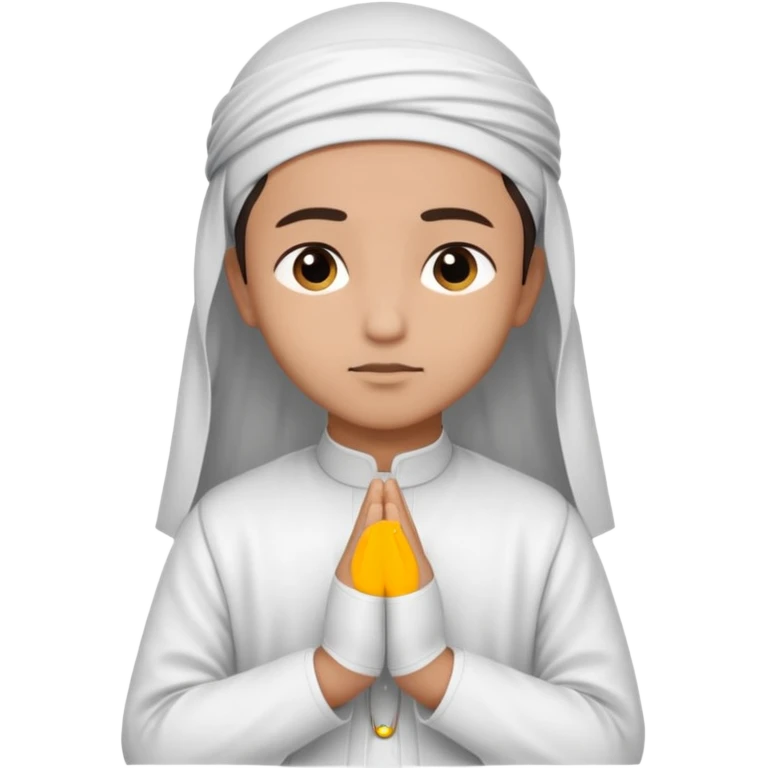 Make a person praying in Islam religion make it a sideways facing  emoji