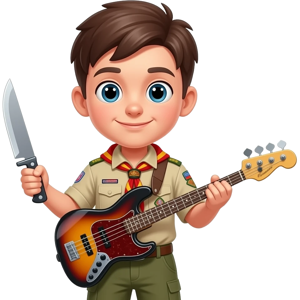 deutscher boyscout mit messer und  bass emoji