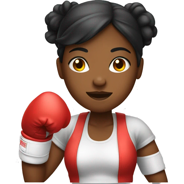 A black woman with boxing gloves emoji