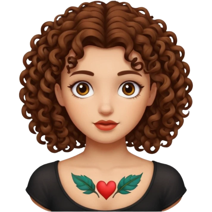 curley hair tattoo girl emoji
