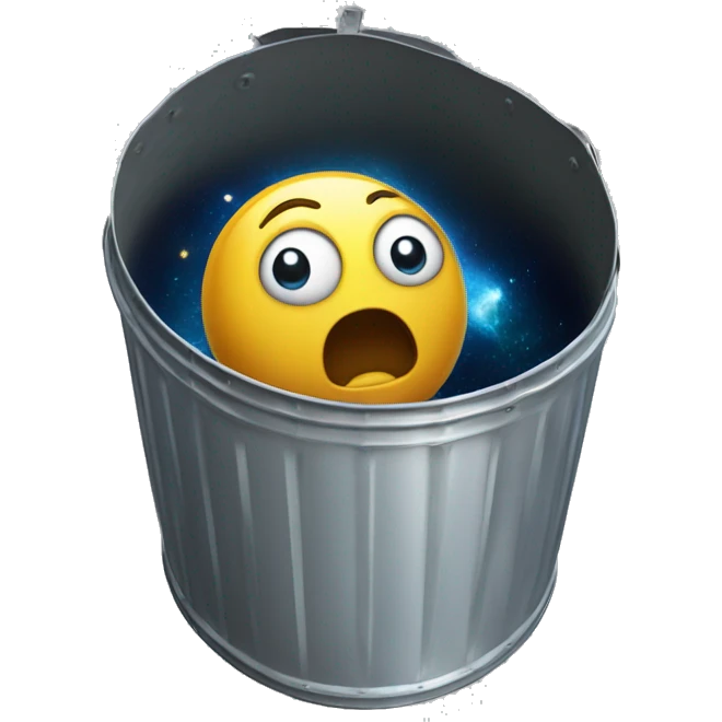 Stupid alien in tin garbage can flying through space emoji