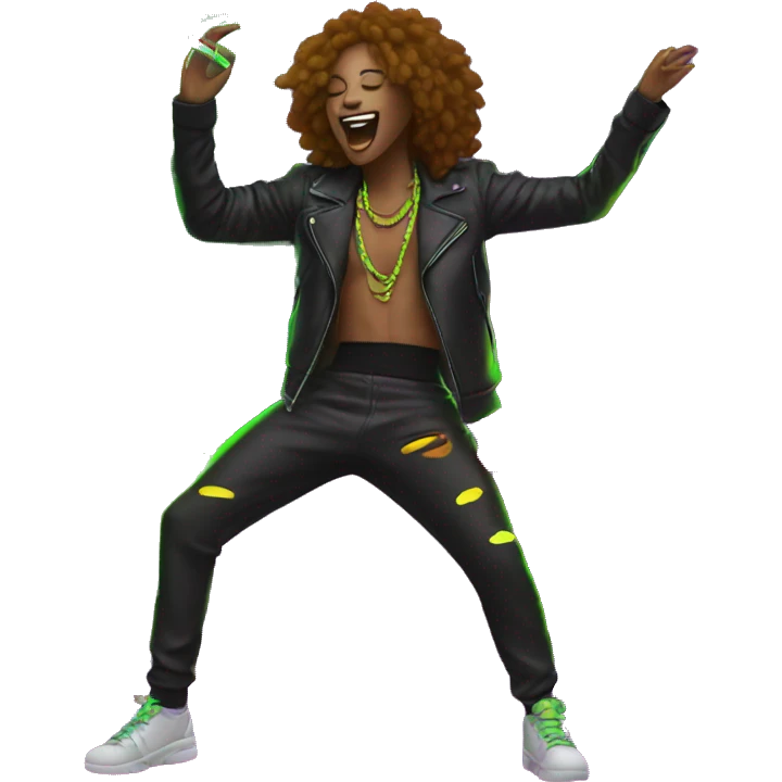 Rave party dancing neon smoking emoji