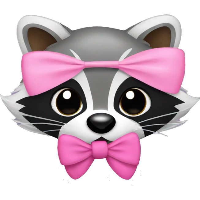 raccoon with a pink bow emoji