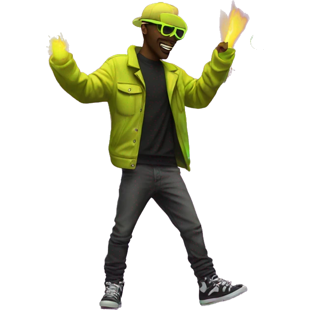 Rave party dancing neon smoking emoji