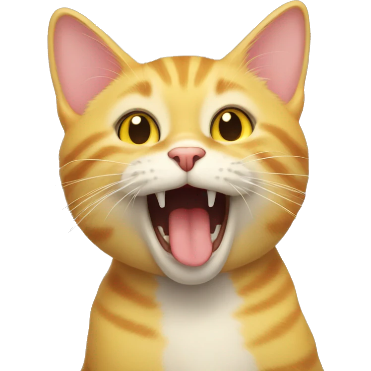yellow cat sticking out tongue happy emoji