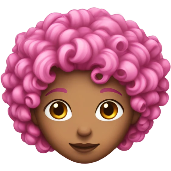 Dark Curly hair pink fairy  emoji