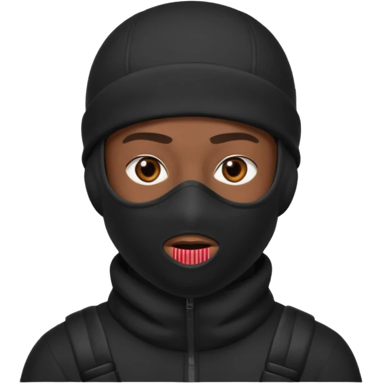 A black male in a ski mask emoji