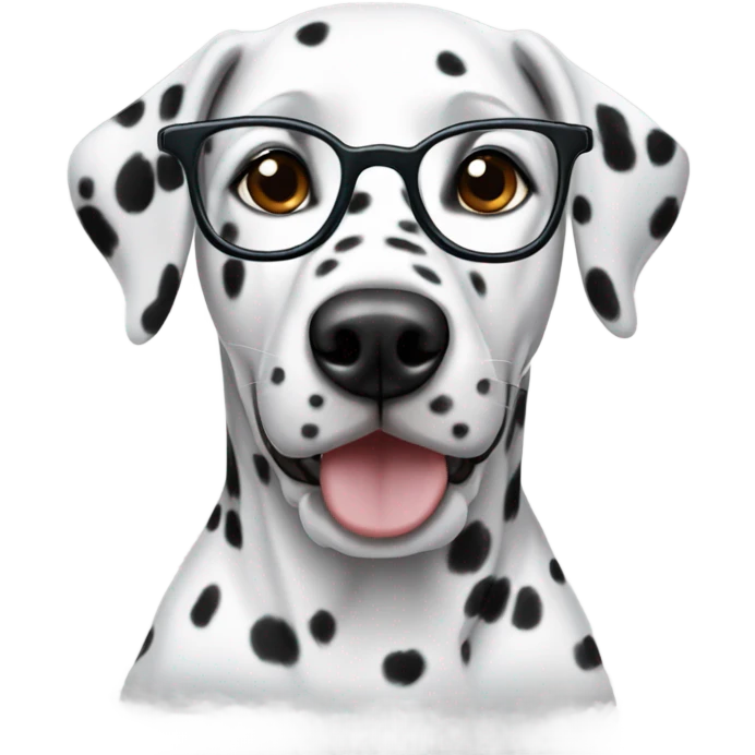 Dalmatian wearing glasses emoji