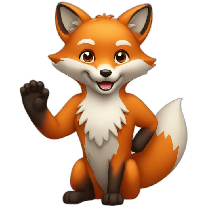 fox waving emoji