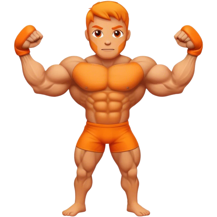Orange with buff arms and legs  emoji