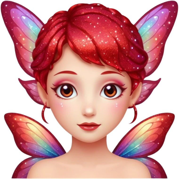 red glitter fairy emoji