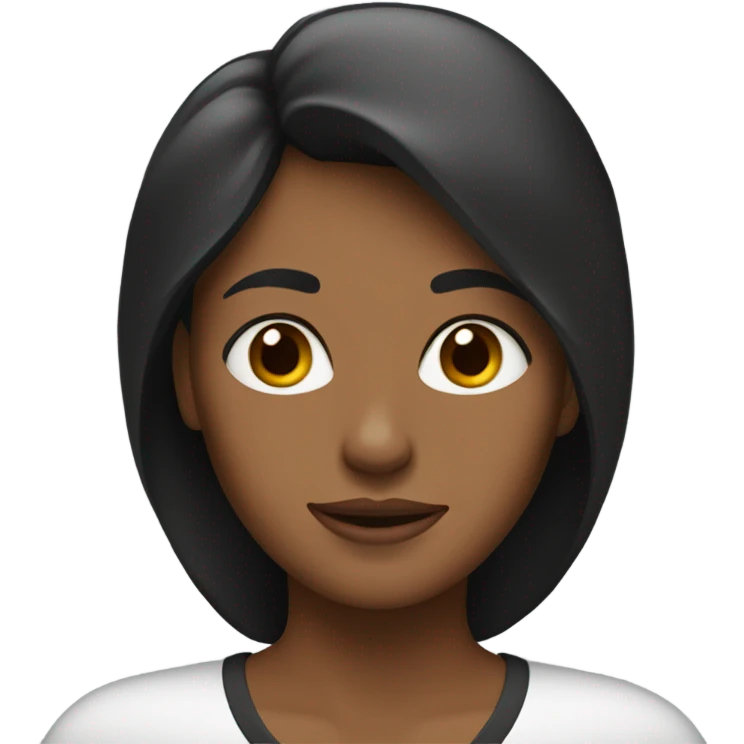 Mujer con pelo negro, lacio emoji