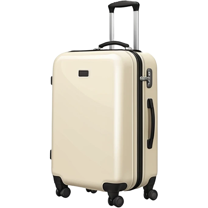 aesthetic ivory minimal carry-on suitcase with wheels emoji
