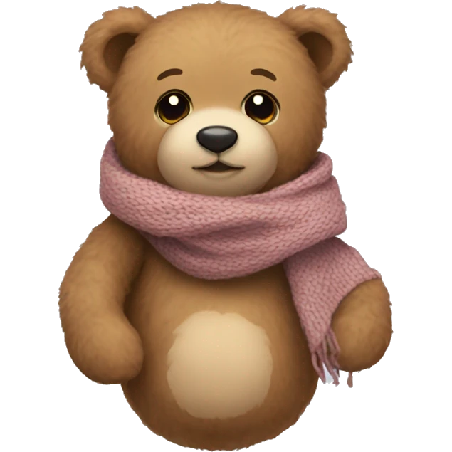 Cute teddy bear scarf emoji