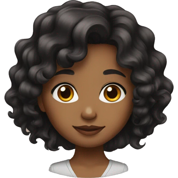 Brown girl with black wavy hair  emoji