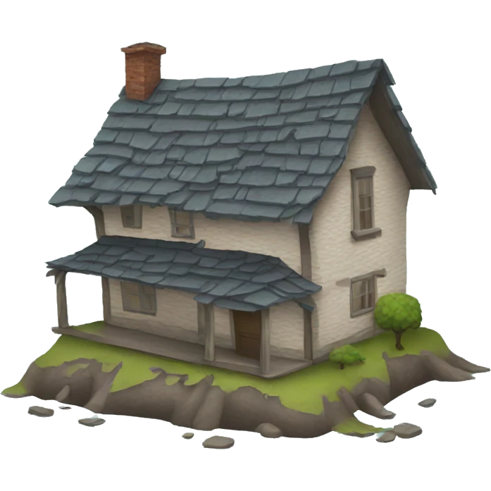a broken house emoji