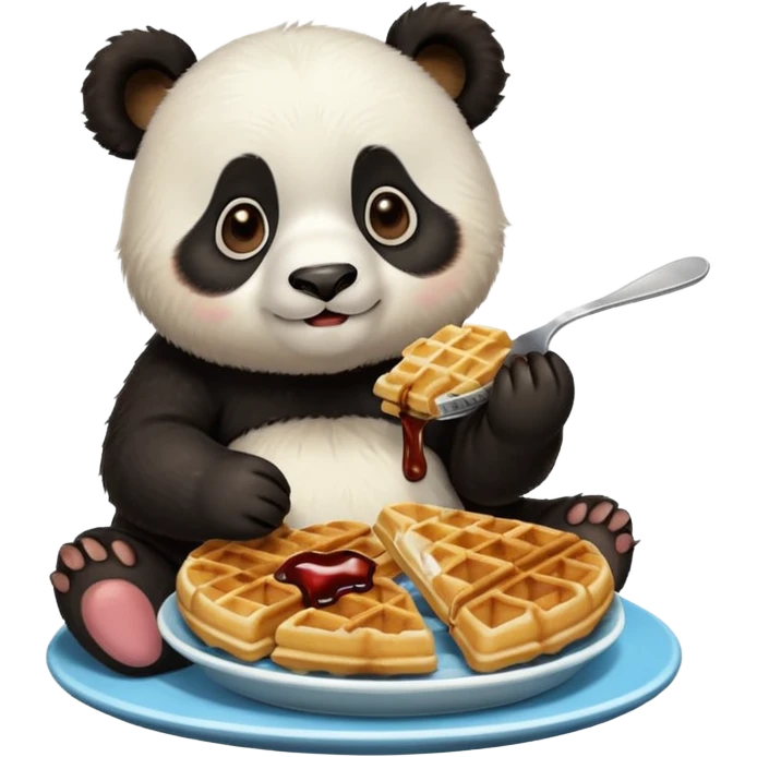 panda eating waffles emoji