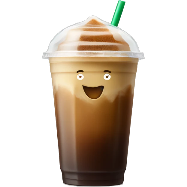 Starbuck ice coffee with ice cubes emoji