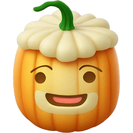 korean bean paste rice cake shaped like a pumpkin emoji