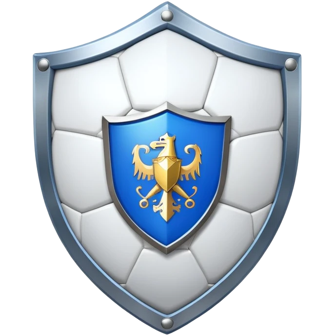 Soccer ball with blue knight shield behind it emoji
