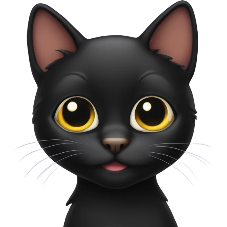 Slop-eared black cat emoji