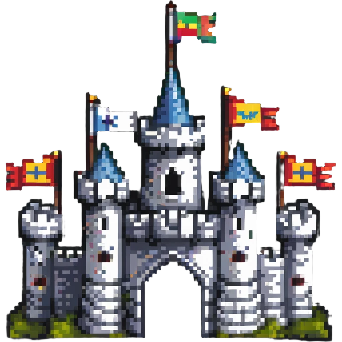 medieval castle with flags emoji
