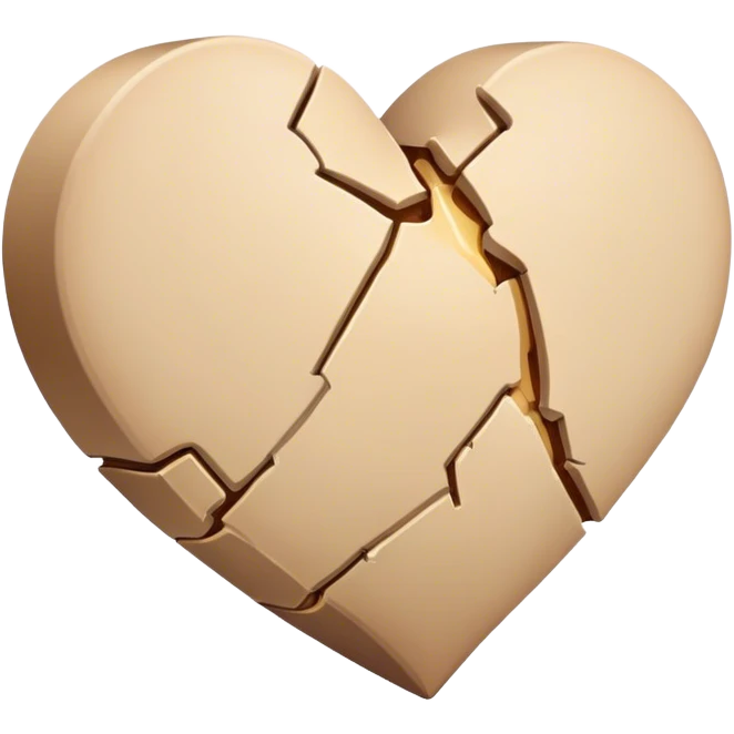 Broken beige heart emoji