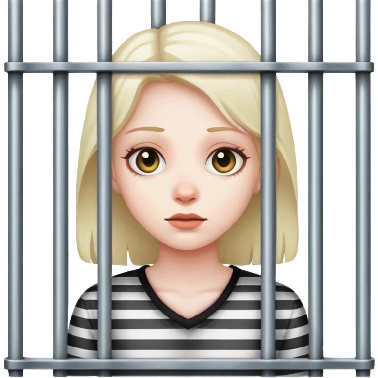 girl standing behind jail bars emoji