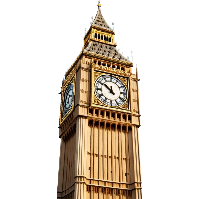 Cinematic Realistic Big Ben Landmark Emoji, showcasing the historic clock tower in exquisite detail rendered with dynamic lighting and rich textures that highlight its timeless grandeur. emoji