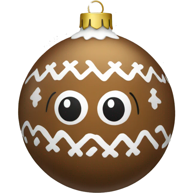 brown christmas ornament with winter pattern emoji