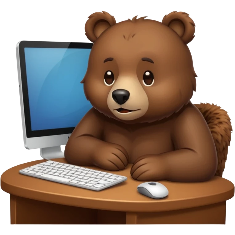 bear emoji playing and chilling pc cozy emoji