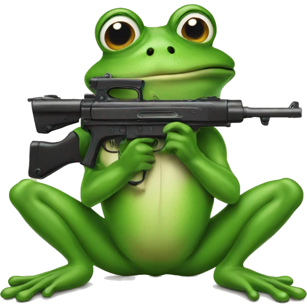 Frog with a gun emoji