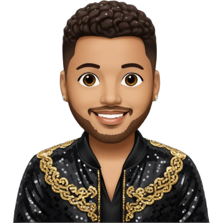 Al B. Sure, R&B Singer with dark brown hair, black sequin outfit emoji