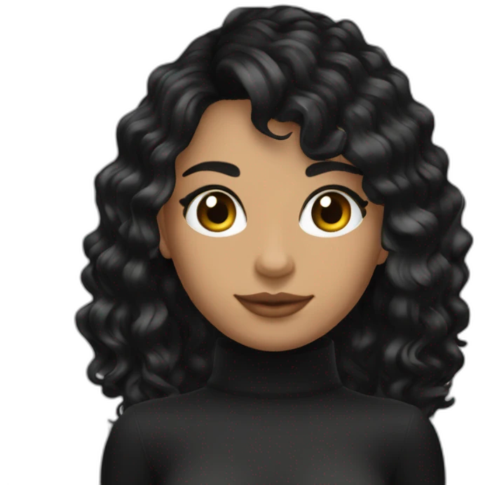 joven de piel morena y cabello negro emoji