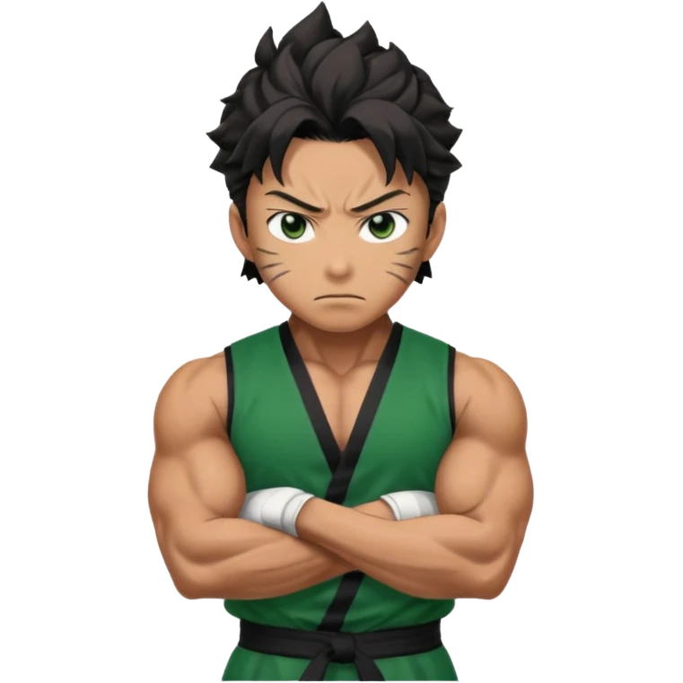 tanjiro squared jacked black with green emoji