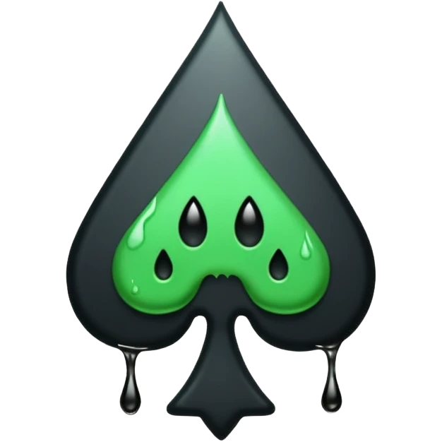 Ace of spades black slimey drip effect emoji