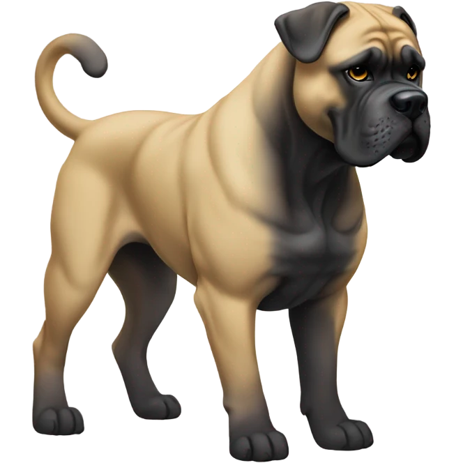 A muscular Cane Corso in a karate ghee. emoji
