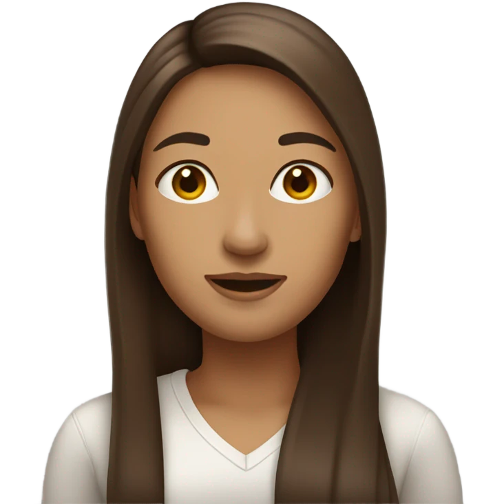 brown straight hair  emoji